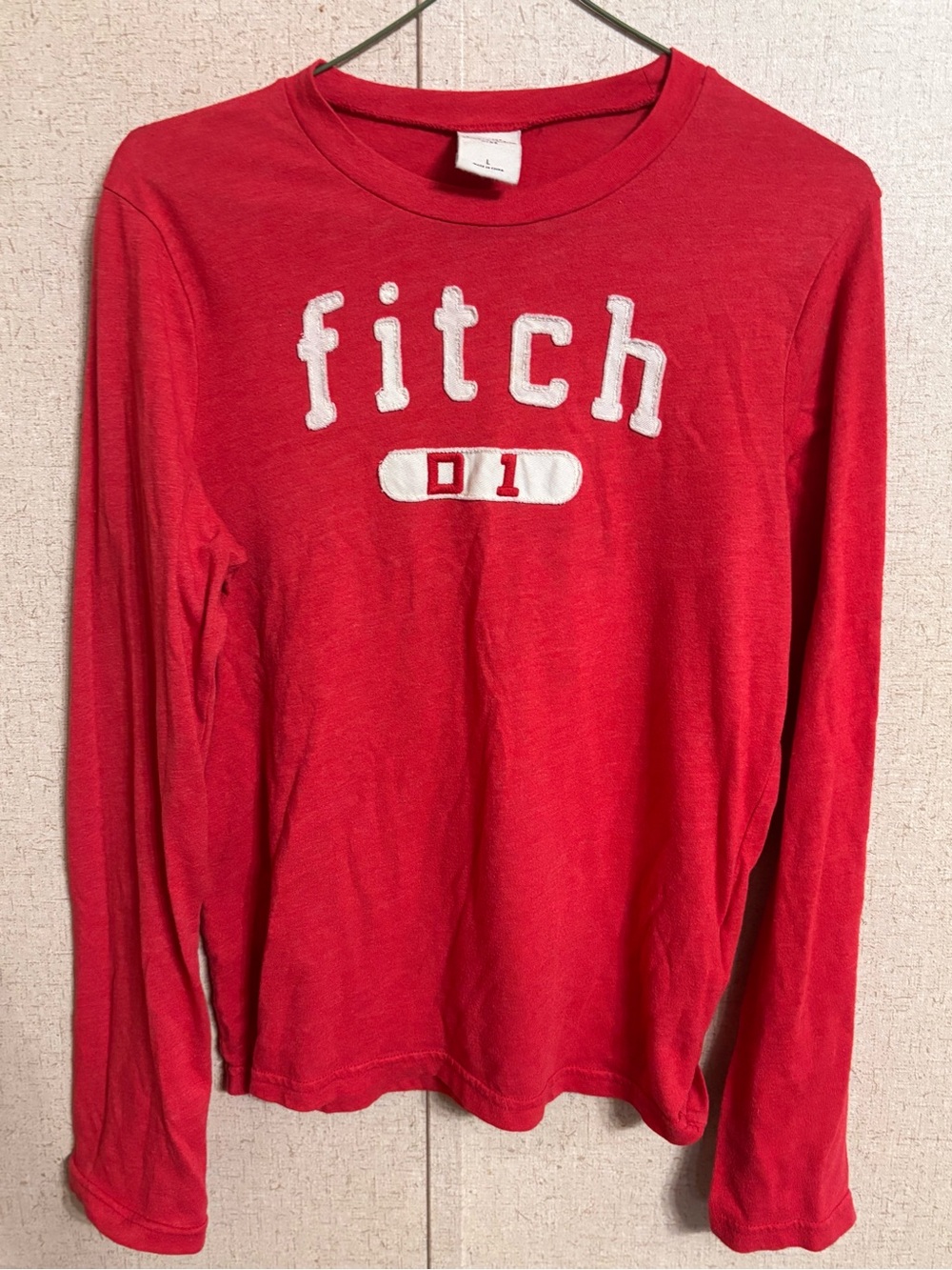 Kids Red Long Sleeve Tee Abercrombie shirt Large